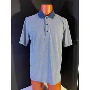 Greg Norman Medium Striped blue and white Lines Shirt Short Sleeve